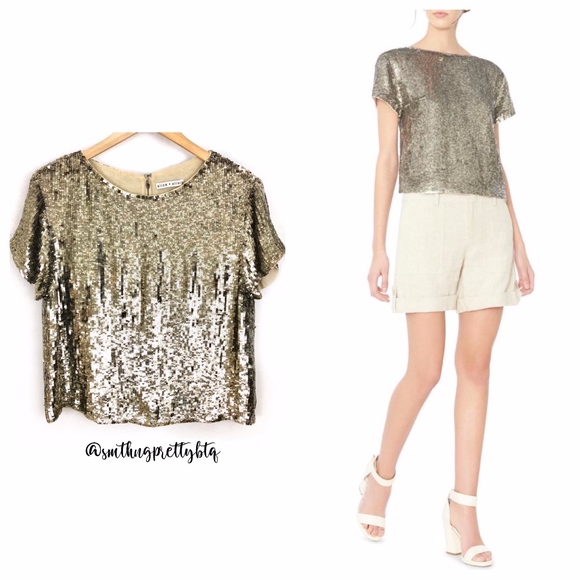Alice + Olivia Tops - ALICE + OLIVIA Sarita Sequin Top